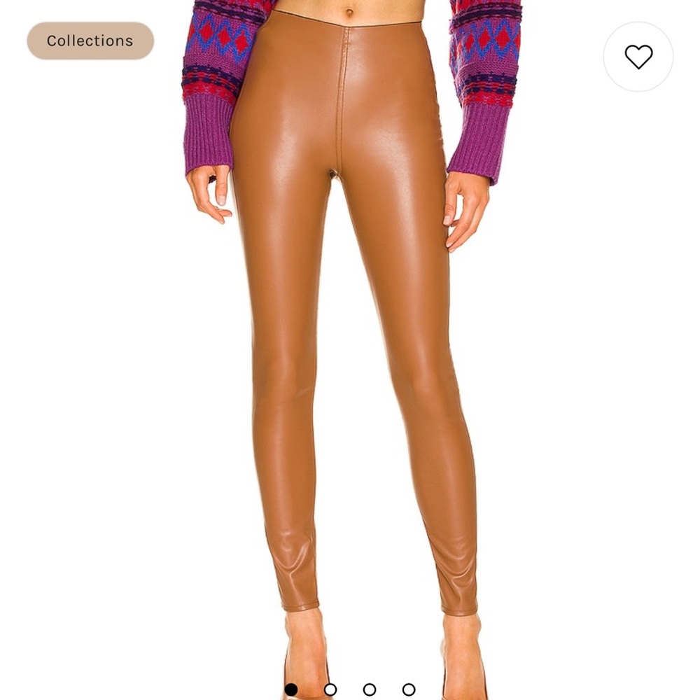 Rag&Bone Nina Faux Leather Pull On Skinny in Cognac